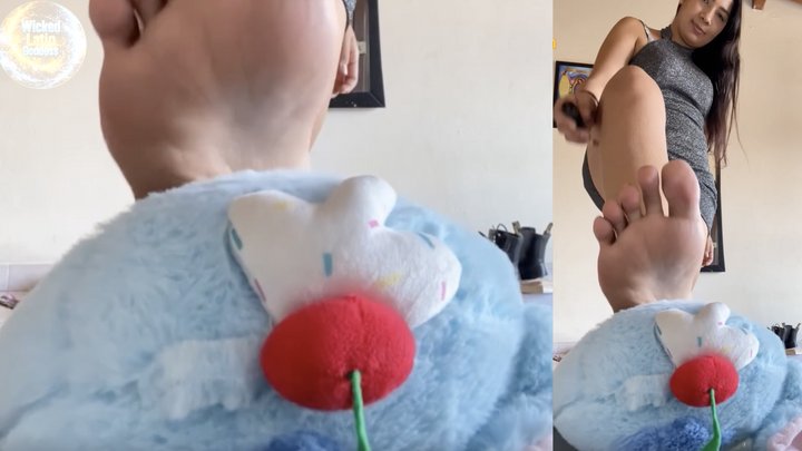 "Crushing This Cute Plush Toy Under My Soft Bare Feet!" - POV