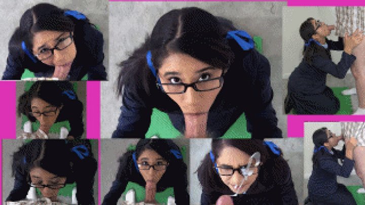 Schoolgirl eRica shows us how she gets an A on her final exam by sucking cock & 