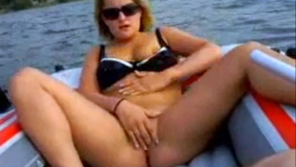 fingering myself to orgasm in a rubber boat
