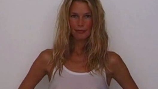 Claudia Schiffer's See-Through Shirt Exposes Her Nipples