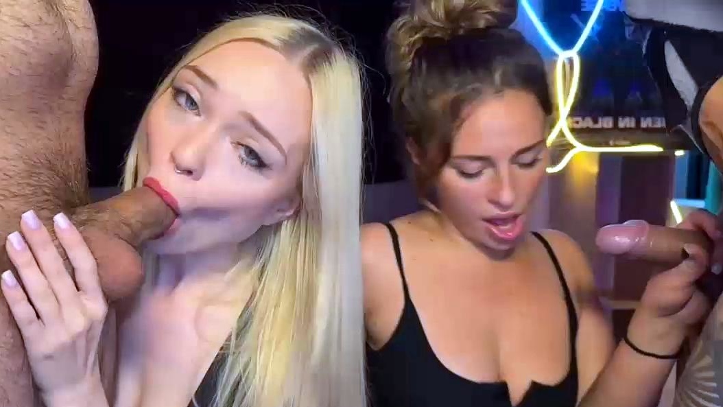 Two sluts blonde and brunette suck and take hard pounding
