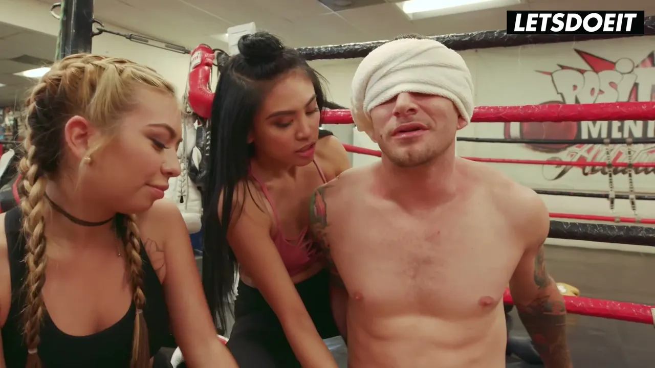 Doggy In The Ring, He Grips Her Hips While Three Naked Girls Watch With Gina Val